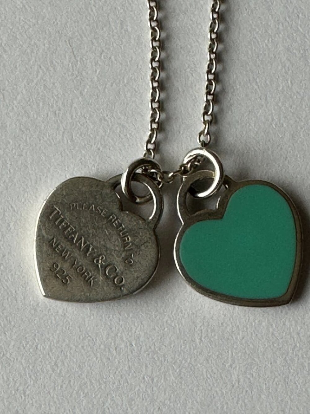Tiffany & Co. Return to Tiffany Blue Double Heart Tag Necklace Sterling Silver - Picture 4 of 10